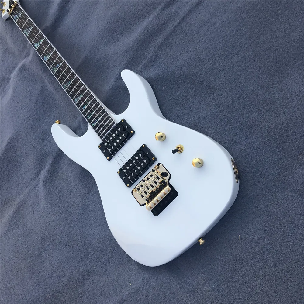 Электрическая гитара Kaiyun изготовленная на заказ Jackson white double rock. Черная