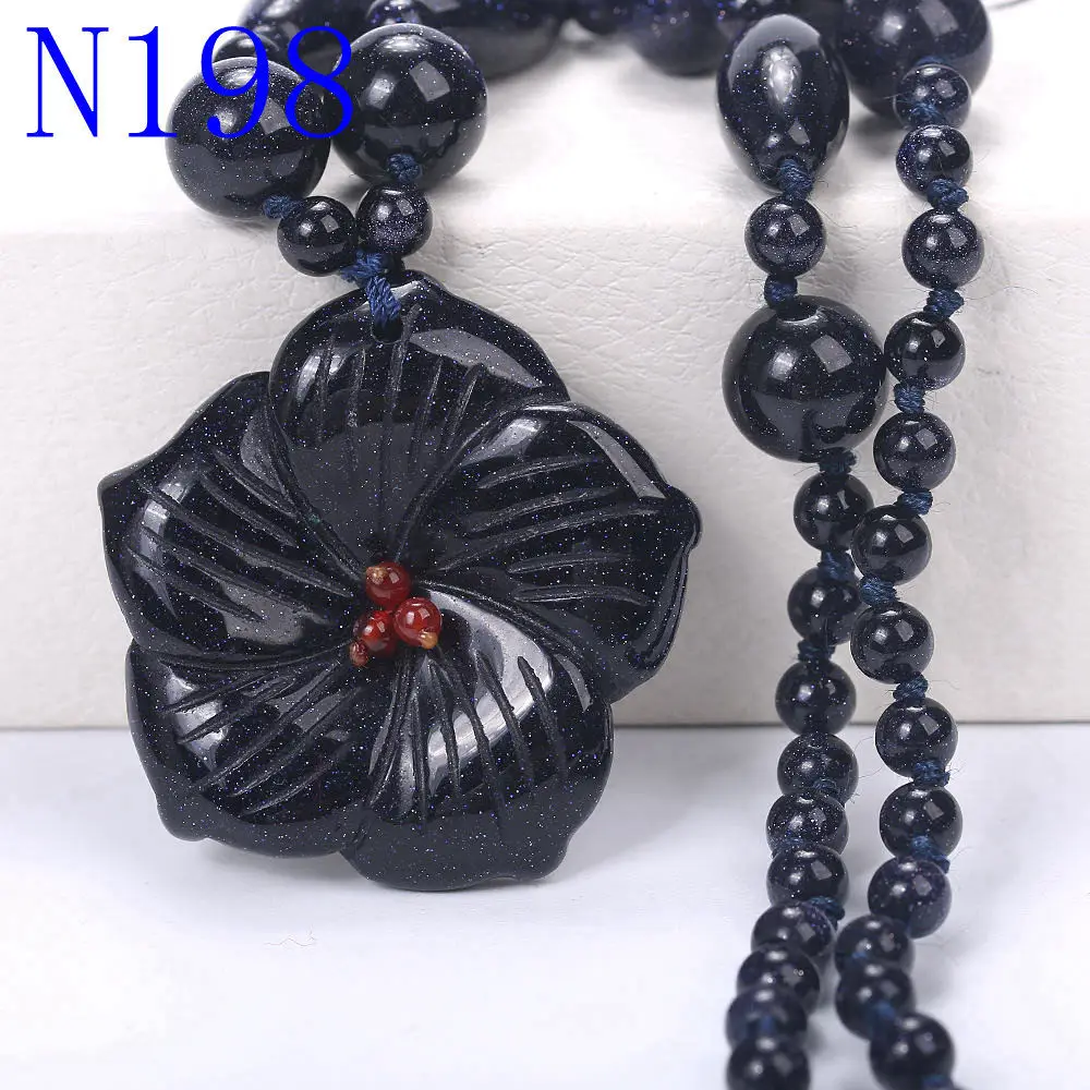 Blue sandstone Yumten ожерелье топаз подвеска в форме цветка Женские аксессуары радужные рейки ювелирные изделия натуральный StoneChoker модные очаровательные аксессуары подарки для женщин натуральный камень нефрит ожерелье - Цвет камня: Blue sandstone