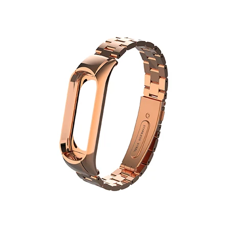 rose gold Умный Браслет miband 3 роскошный браслет из нержавеющей стали ремешок металлический браслет для Xiaomi Mi Band 3 - Цвет: rose gold