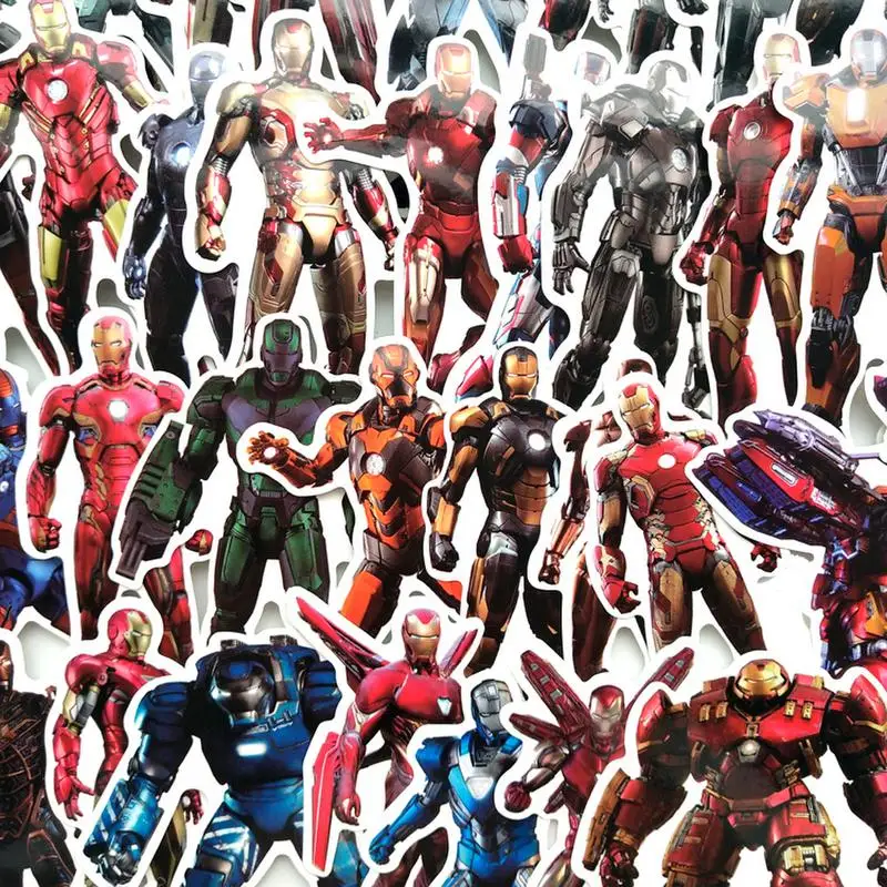 55 шт. наклейка Ironman s marvel супер герой мультфильм для автомобиля ноутбука Наклейка на Холодильник Скейтборд водонепроницаемый стикер бомба