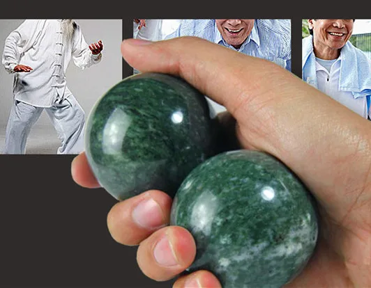 1 pair ball no box 2 шт натуральный Нефритовый камень шарики для массажа рук здоровая физиотерапия персональный уход китайская медицина реабилитационная терапия гандбол - Цвет: 1 pair ball no box