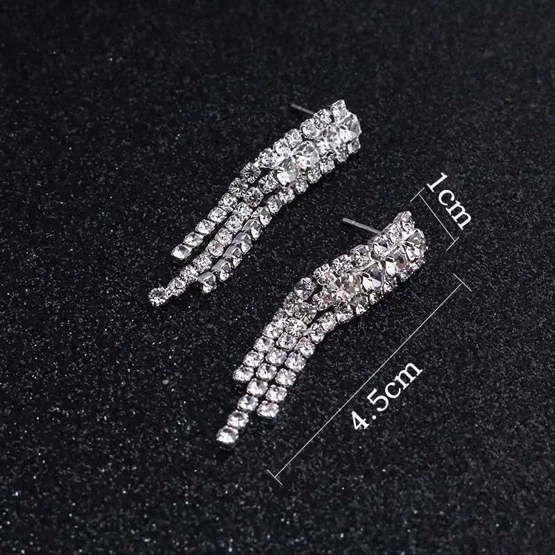 Комплект из колье и серёг серебристого цвета с кристаллами|bridal wedding jewelry|bride