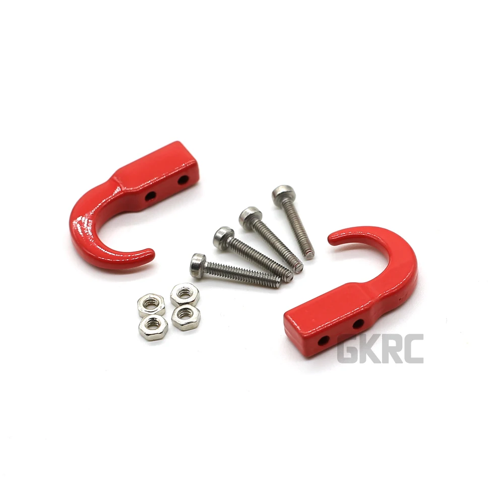 2 шт. красный металлический буксировочный крюк для 1/10 Rc Rock Crawler Axial Scx10 90046 90047 D90 D110