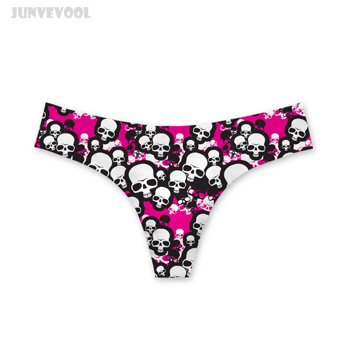 Сексуальное розовое белье трусы с черепом женские Забавные 3D Скелет полное