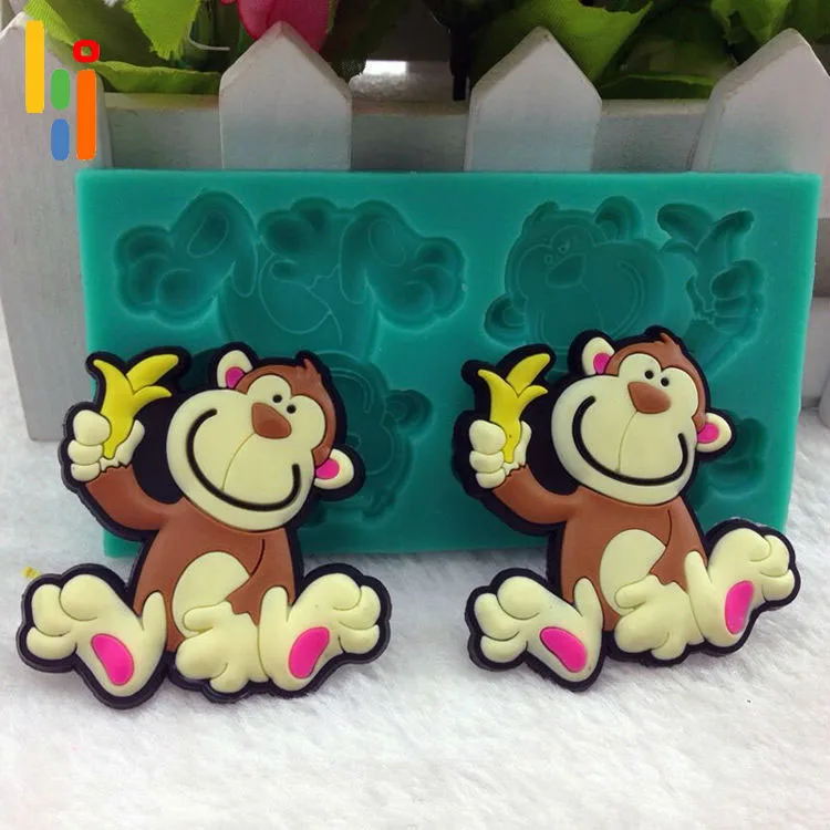 

1PCS Monkey Silicone Mold Fondant Cake Decorating Tools 3D Food Grade Baking Tools soap mould animal Chocolate cake Mold FM971