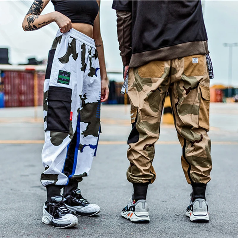 Мужские уличные спортивные штаны в стиле хип хоп хлопковые свободные с карманами
