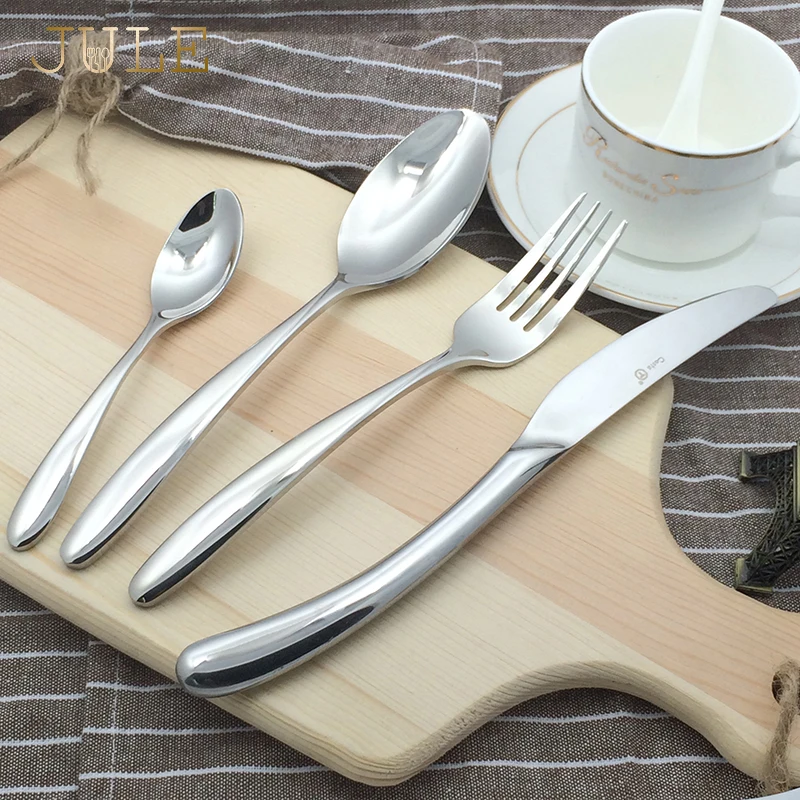 

Набор столовых приборов из 24 предметов высшего класса из нержавеющей стали 18/8, столовый нож, вилка S poon, Западный Роскошный Серебряный набор столовых приборов для ресторана