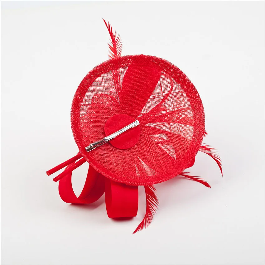 Женские Элегантные вуалетки ShanFu с перьями свадебные головные уборы красные