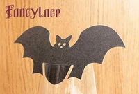 60pcs 2018 new diy bat shaped place card party favor wine glass cup cards table decoration halloween birthday party decoration
