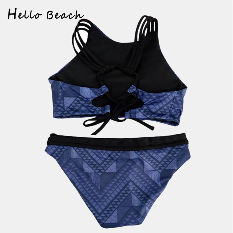 HELLO BEACH Women Bikinis 2018 Push Up Swimwear Female Swim suit Padded Bathing Plavky Swimsuits Brazilian High Neck Bikini |