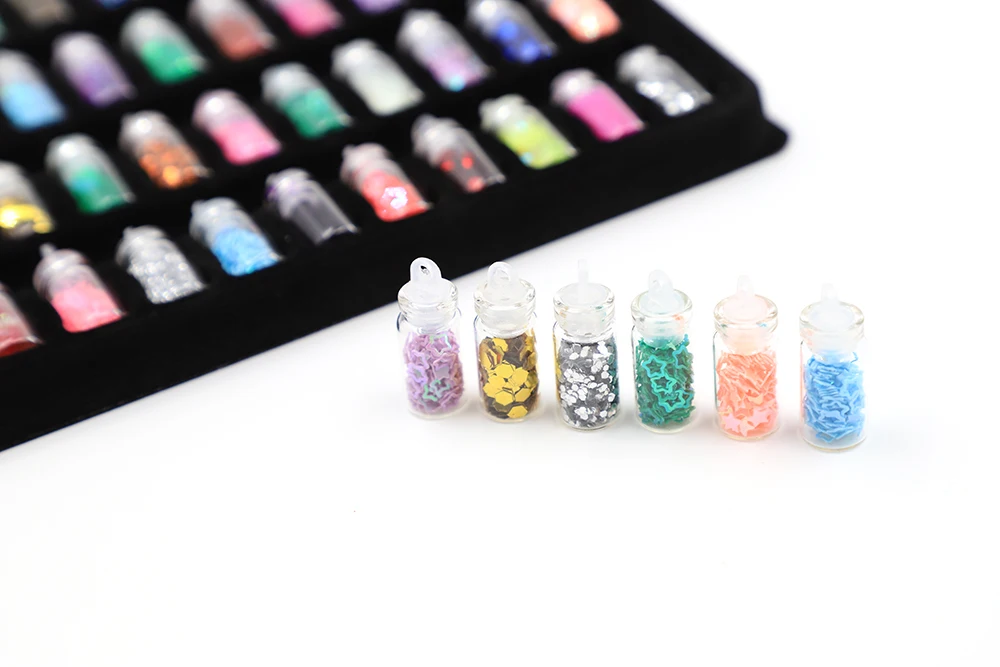 48 шт. Блестящий наполнитель амулеты для слизи пушистая коробка игрушки для детей слайд Волшебные прозрачные DIY Slimes аксессуары набор поставки детские игрушки