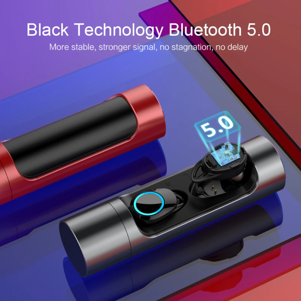 Беспроводные наушники с глубокими басами Bluetooth 5 0 водонепроницаемые зарядным