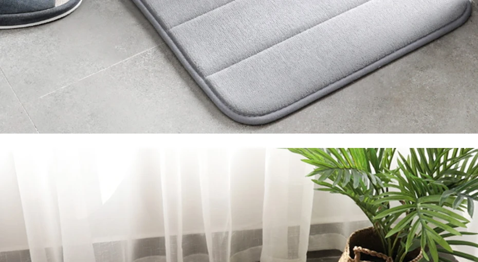 Konco 40*60cm Bath Mat Bathroom Carpet Rug coral fleece Memory Foam Bathroom Mat kitchen Door Floor tapis de bain