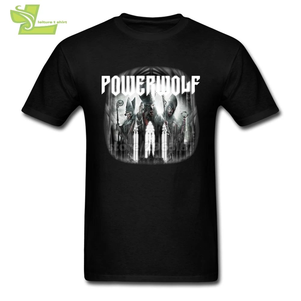 Черная футболка Powerwolf с изображением крови святых САБАТОН металлическим