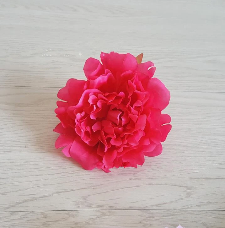 30 шт./лот 13 см шелк Пион Искусственные головки цветов DIY ВЕНОК Подарочная коробка ремесло поддельные цветы для свадьбы дома вечерние украшения - Цвет: Розово-красный