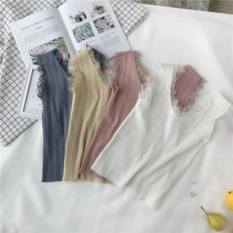 2019 летняя новая женская открытая кружевная Трикотажная блуза с v образным