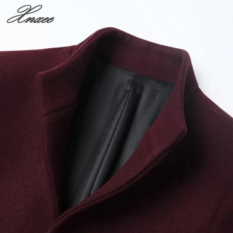 

Men Jacket Warm Winter Trench Coat Long Outwear Button Overcoat stand collar Casual Windbreaker Overcoat Jackets