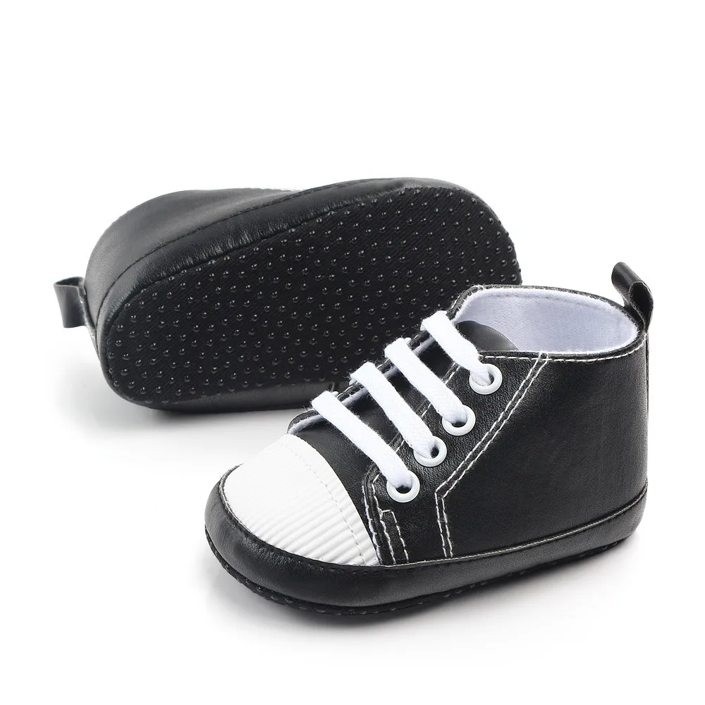 New PU Classic Sports Sneakers Newborn Baby Boys Girls First Walkers Shoes Infant Toddler Soft Sole Anti-slip Baby Shoes