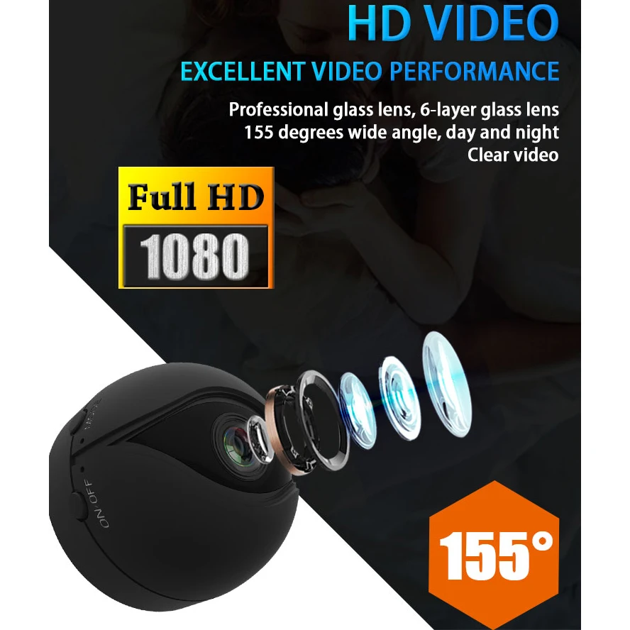 Мини-камера с функцией ночного видения микро-видео маленькая Wi-Fi датчиком