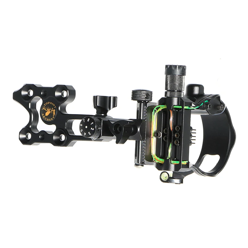 

Archery Compound hunting Bow Sight 5-Pin Fiber Optics Bow Sight General Long Short Rod Tuning Sight