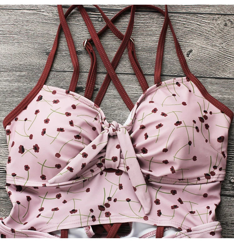 Новинка 2018 цветочный Цельный купальник женская одежда для плавания купальный