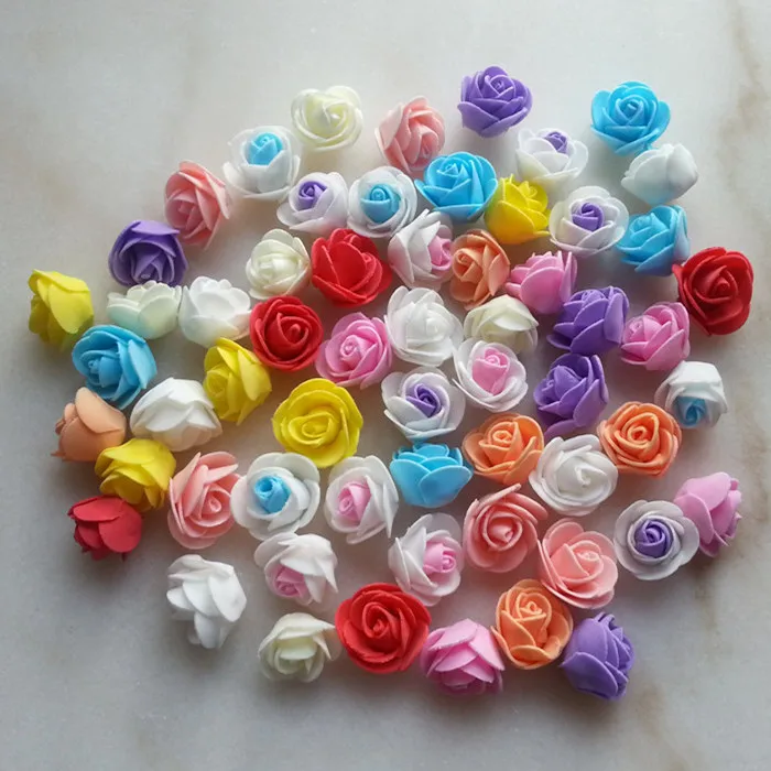 

100pcs Real touch foam artificial flowers rose heads christmas party wedding home decoration flower DIY kissing ball Multicolor