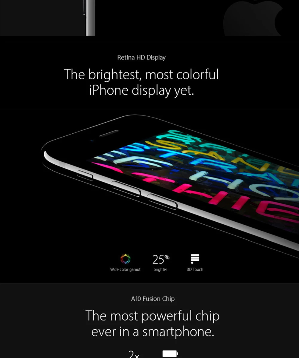 Разблокированный мобильный телефон apple iphone 7, wifi, 32 ГБ/128 ГБ/256 Гб ПЗУ, IOS 11, LTE, 12,0 Мп, камера, четырехъядерный, отпечаток пальца, apple, iphone7