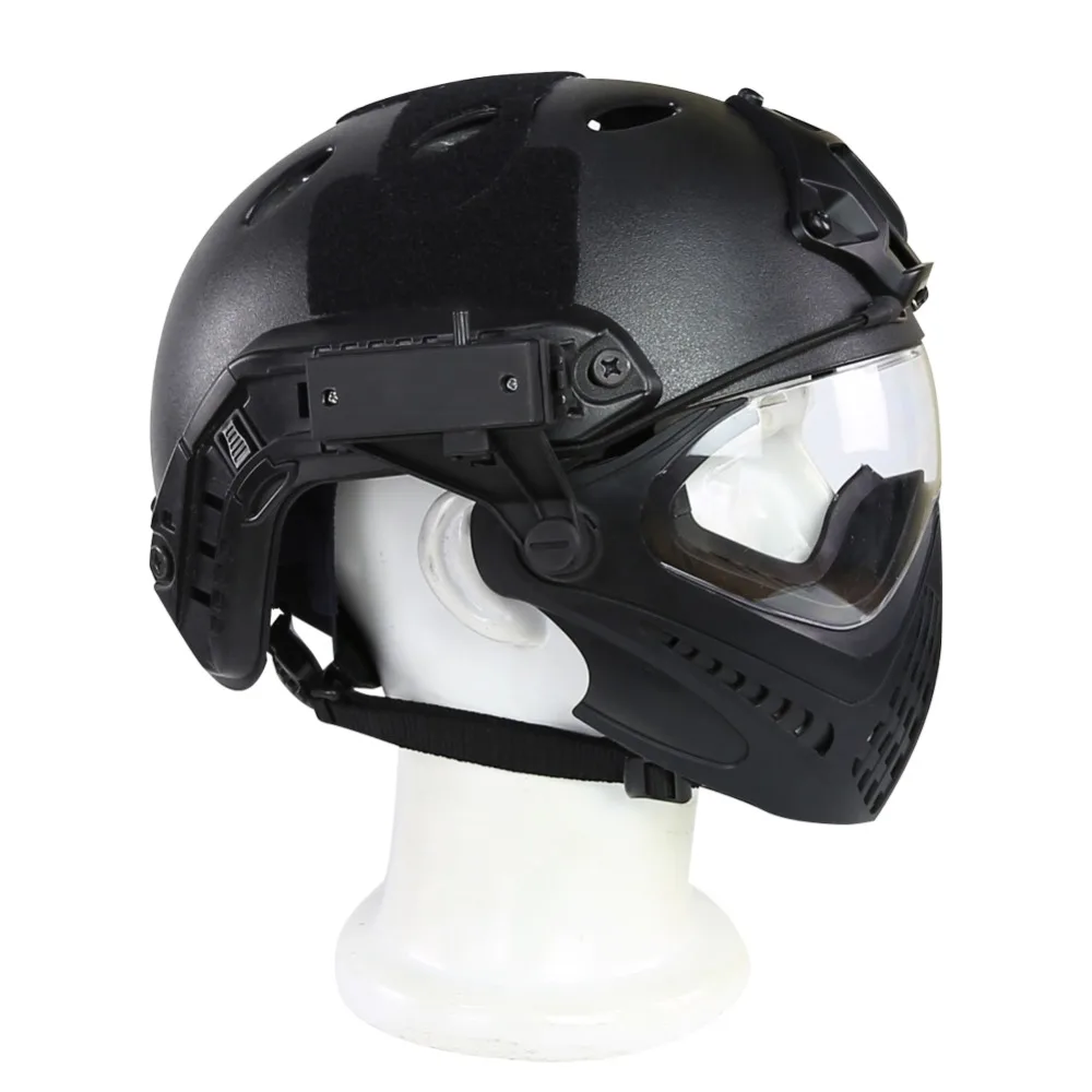 Тактический Airsoft Helemet с съемной лицевой маски и очки для в стиле милитари