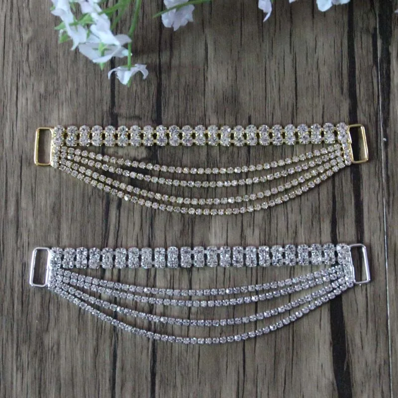 Free Shipping 20pcs/lot 7'' Rhinestone Connector Shoe Buckle Apparel Buckle Bikini Connector Headband Connector LSRC62201