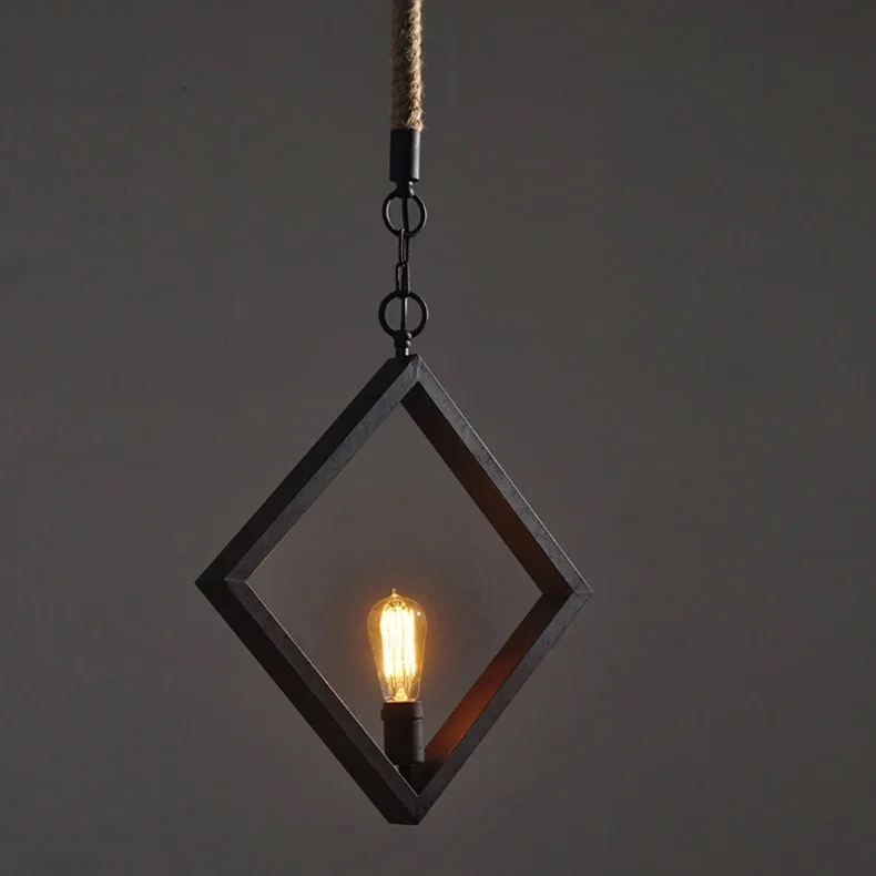 1 шт. Ретро черный ржавый бар свет Kithchen квадратный гладить Открытый Подвесные