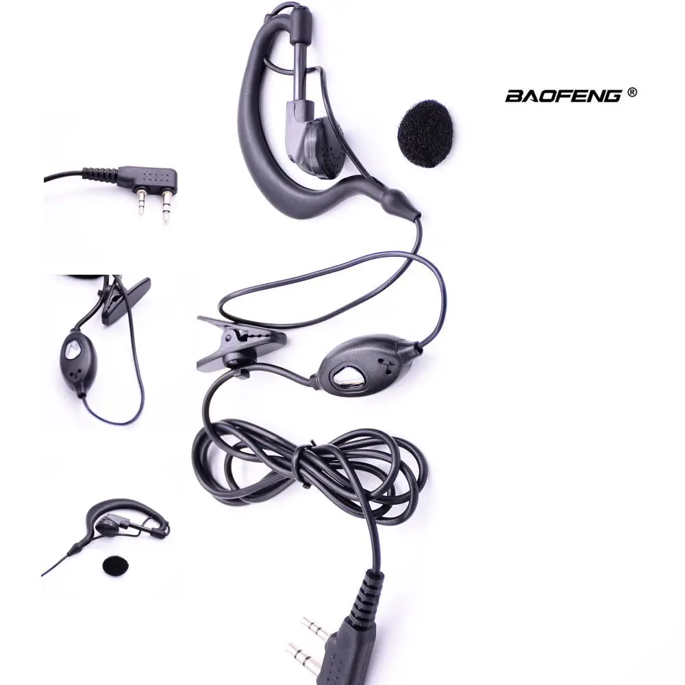 Наушники BAOFENG PTT с микрофоном и зажимом одинарные наушники пуш апом для Kenwood TYT Baofeng