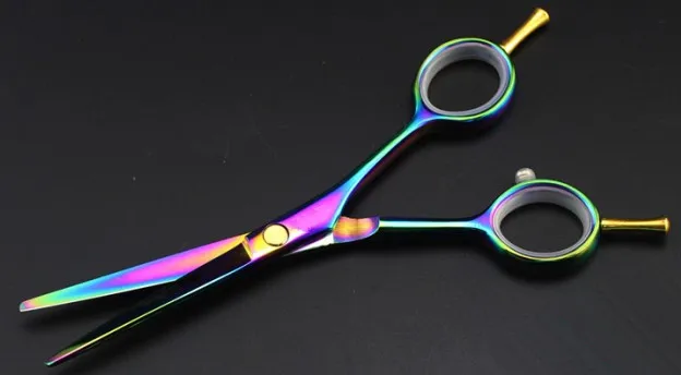 Профессиональные 5 дюймов радужные двуххвостовые ножницы филировочные для