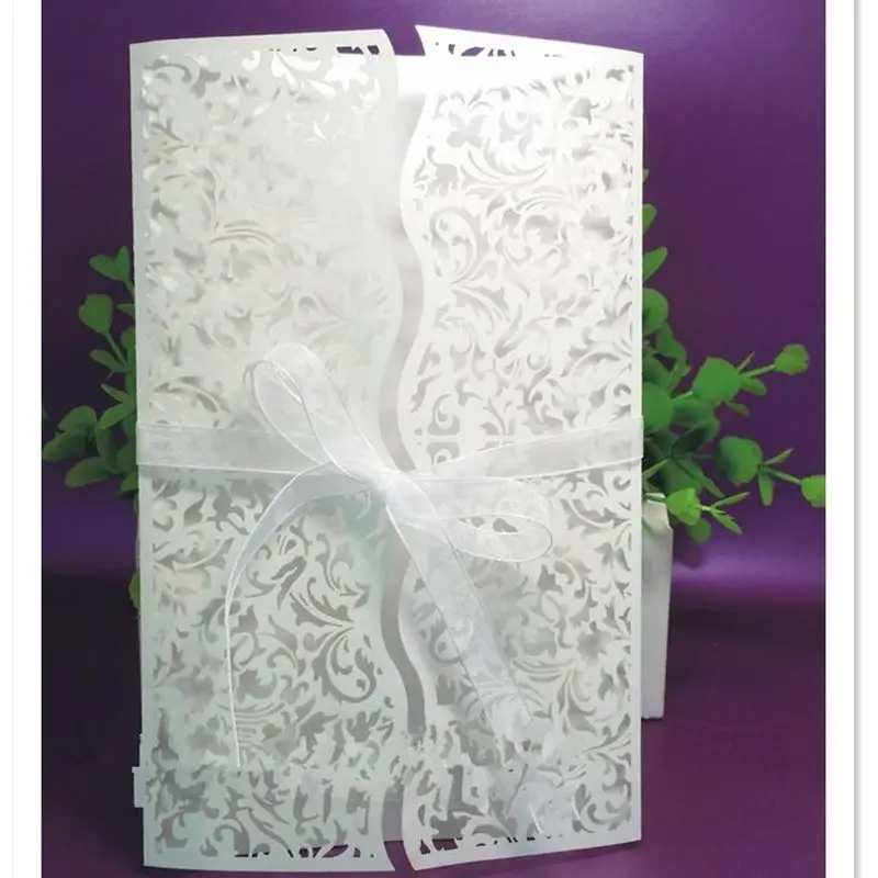 

50pcs Delicate Carved Lace Romantic Wedding Party Invitation Card for Wedding Business Party Birthday Decoration Supplies