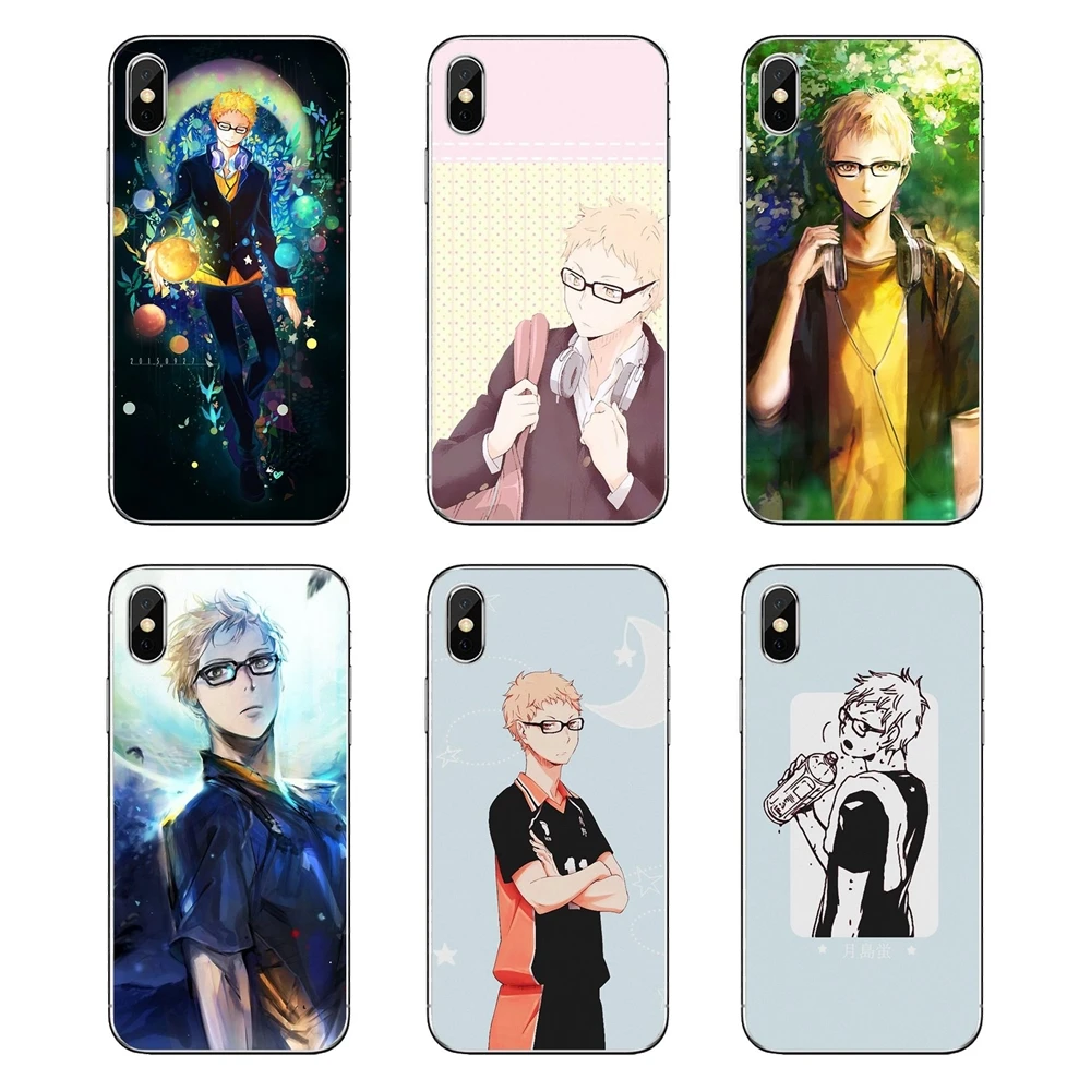 Transparent Soft Cases Covers tsukishima kei Haikyuu anime series Art For LG G7 Q6 Q7 Q8 Q9 V30 X Power 2 3 OnePlus 3T 5T 6T |