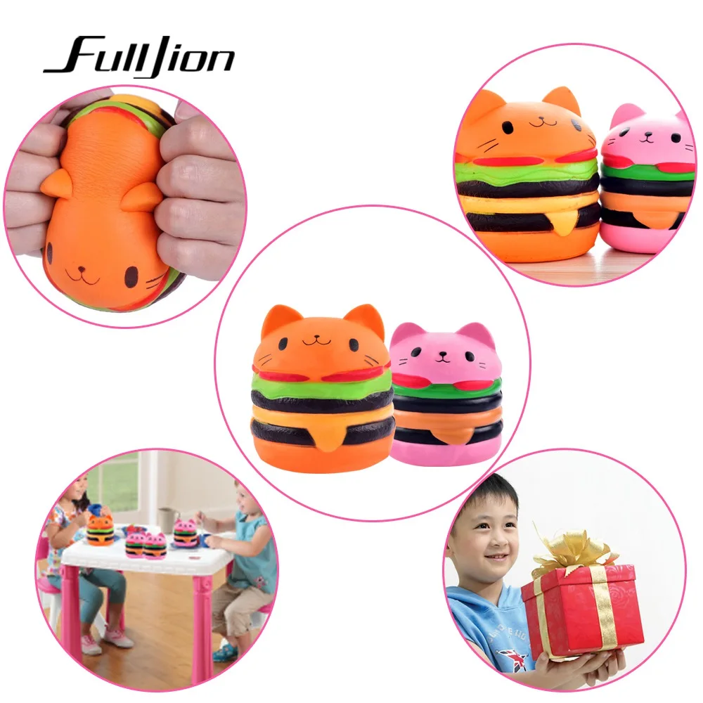 Fulljion Squishy Slow Rising Stress Relief Toys Fun Squishe Squeeze Hamburger Cat Squisy Wholesale Gadget | Игрушки и хобби