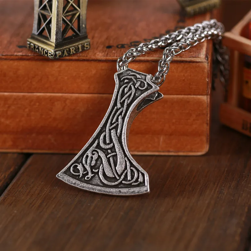 Ethnic Viking Dragon Axe Pendant Necklace Double Side 5pcs no chain | Украшения и аксессуары