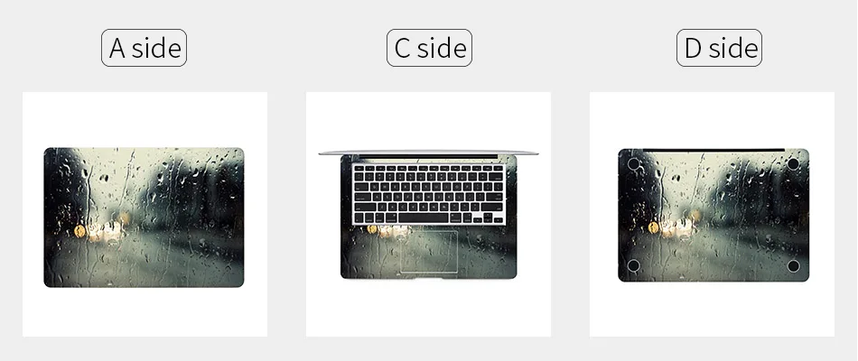 Дождь капля ноутбука наклейка для Apple Macbook Air Pro retina 11 12 13 15 дюймов Поверхность книга Mac ноутбук защитный полный Чехол Кожа