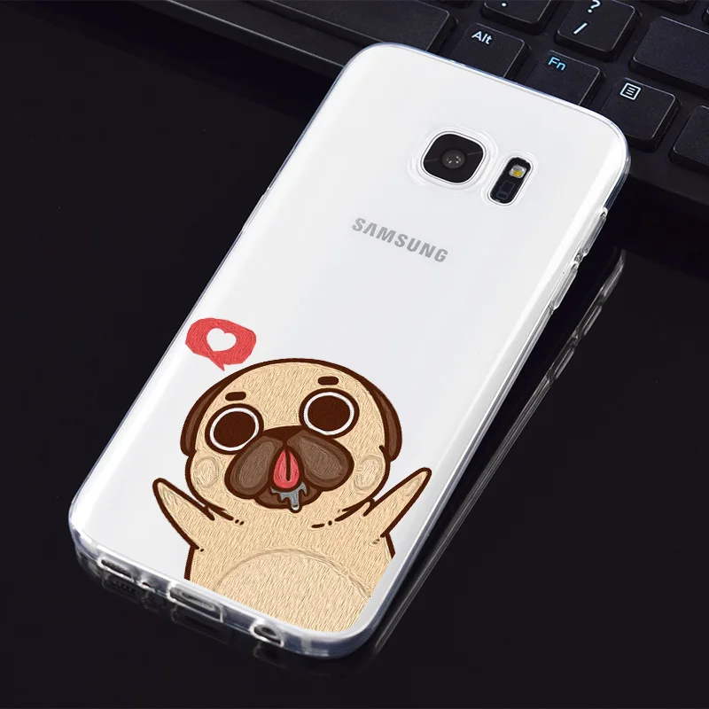 N310 собака милый мопс Мягкий ТПУ силиконовый чехол для samsung Galaxy Note 3 4 5 8 9 10 M10 M20 M30 Grand