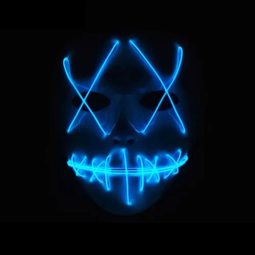 AU Хэллоуин пугающая маска Косплэй Led костюм EL провода светильник вверх