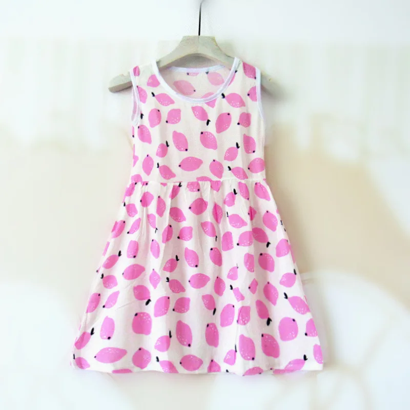 Floral Fashion Girls Dresses Sleeveless Summer Kids Cute High Quality O-neck Dress | Детская одежда и обувь