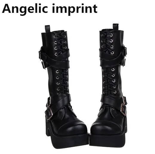 Ангельский отпечаток Мори девушка женские мотоциклетные ботинки в стиле панк