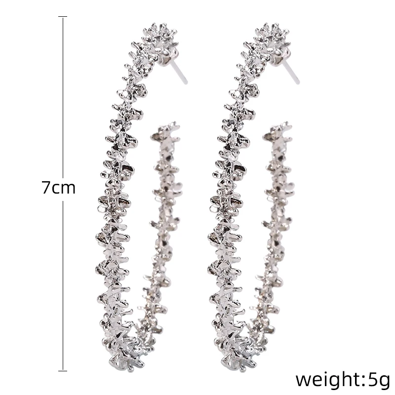 HOCOLE модные панк металлические серьги кольца для женщин Золотой/Серебряный цвет