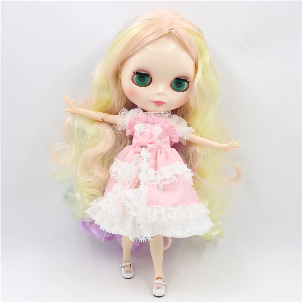 Ледяной DBS Blyth кукольные шарнирное тело из белой кожи разноцветные волосы diy
