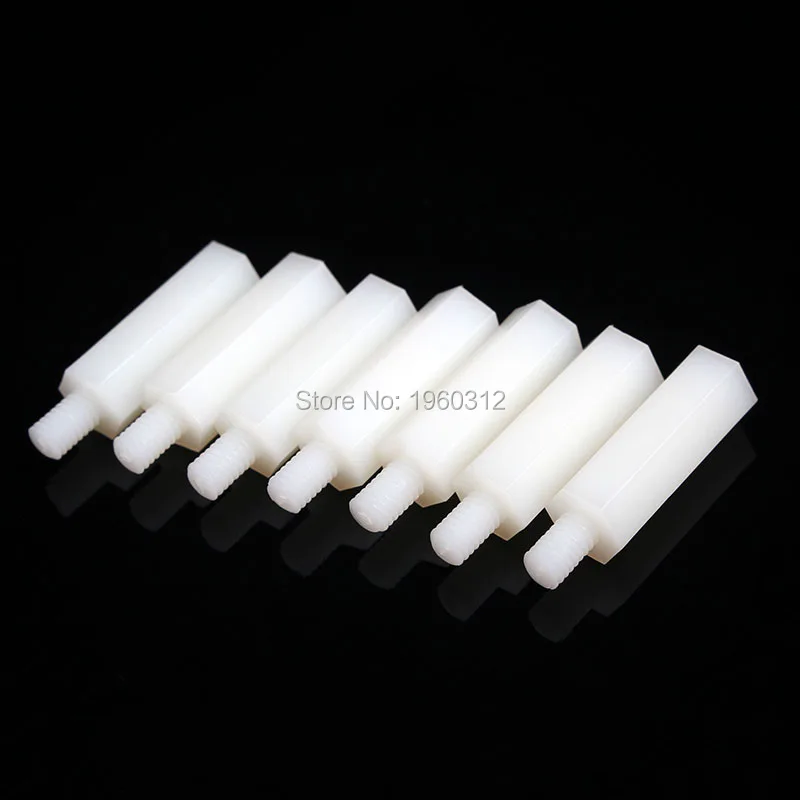 200 шт./лот Высококачественная Наружная и внутренняя резьба белая M4 x 20 мм + 6