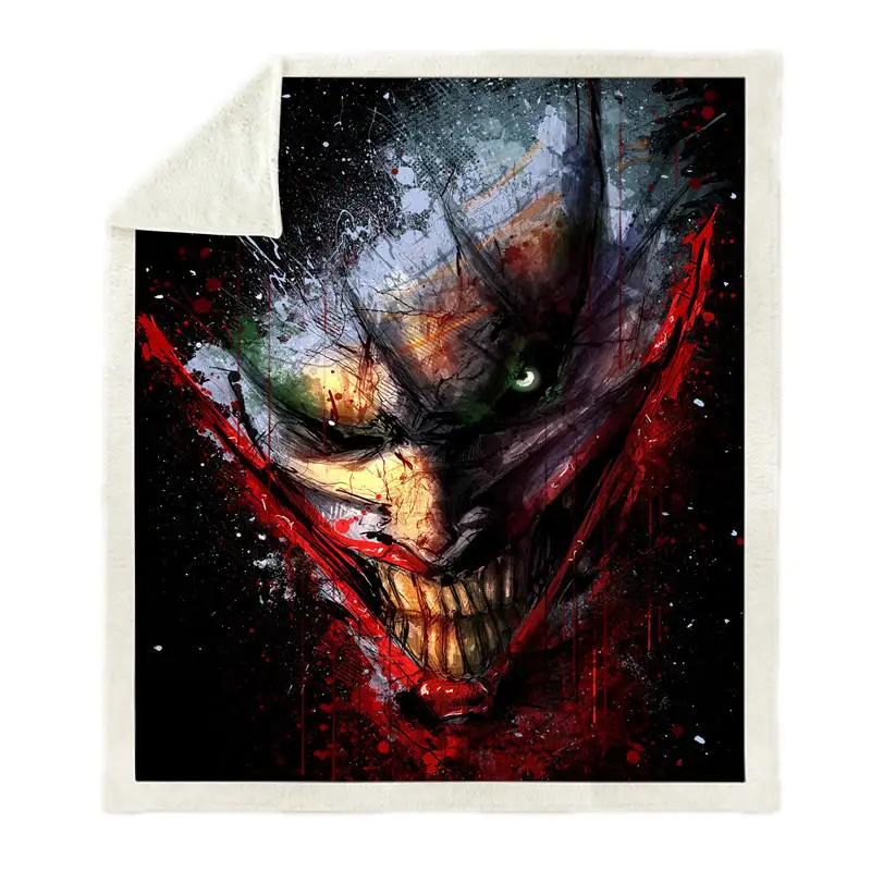 BZ126F Suicide Squad Joker 3D Print Sherpa Blanket Sofa Couch Quilt Cover Travel Bedding Outlet Velvet Plush Throw Fleece Blanket - Цвет: BZ126F