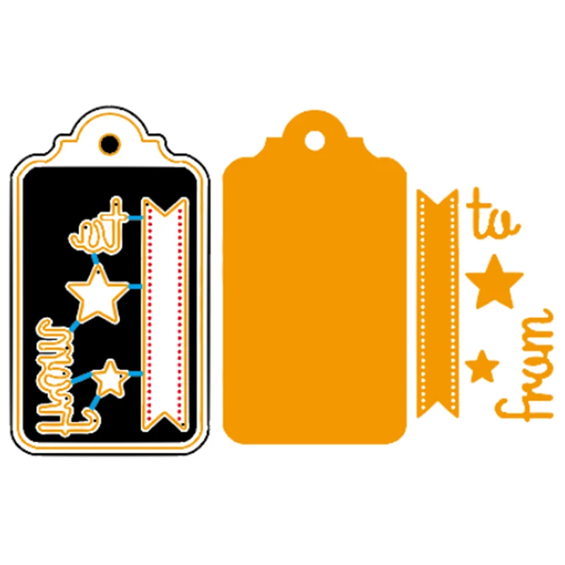 От to Words Star Tag металлические трафареты для пресс формы DIY Скрапбукинг Декоративные