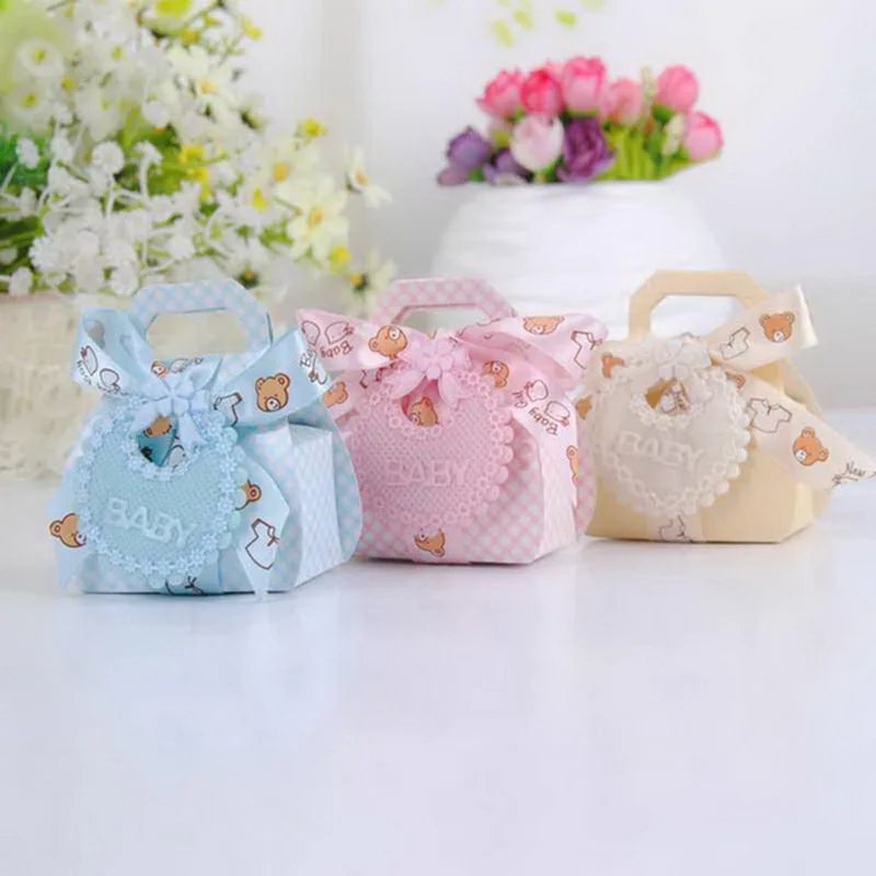 12 шт./лот бумажная коробка в форме медведя свадебный подарок крестины Детские