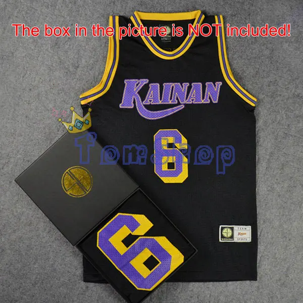 No 6 Black Аниме SLAM майка спортивная Kainan School#10 NOBUNGA KIYOTA Косплей Баскетбол Джерси рубашка Спортивная одежда командная форма Размер M L XL XXL - Цвет: No 6 Black