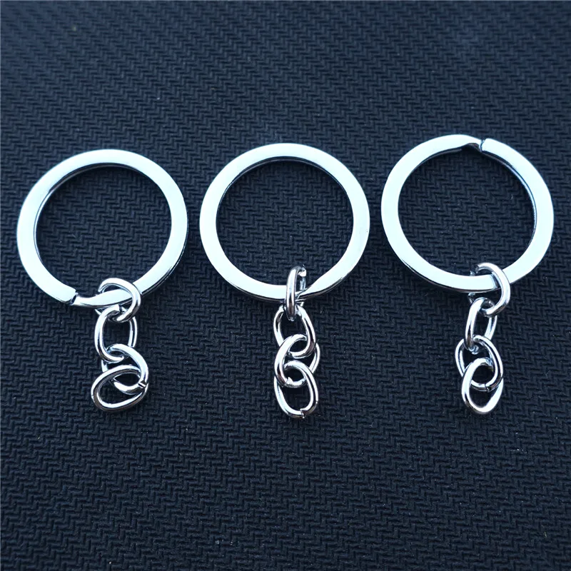 

10 Pieces Pack Premium Quality Diy KeyChain 28*50mm Rhodium Long Round Split Keyring Fashion Jewelry Making Findings Component