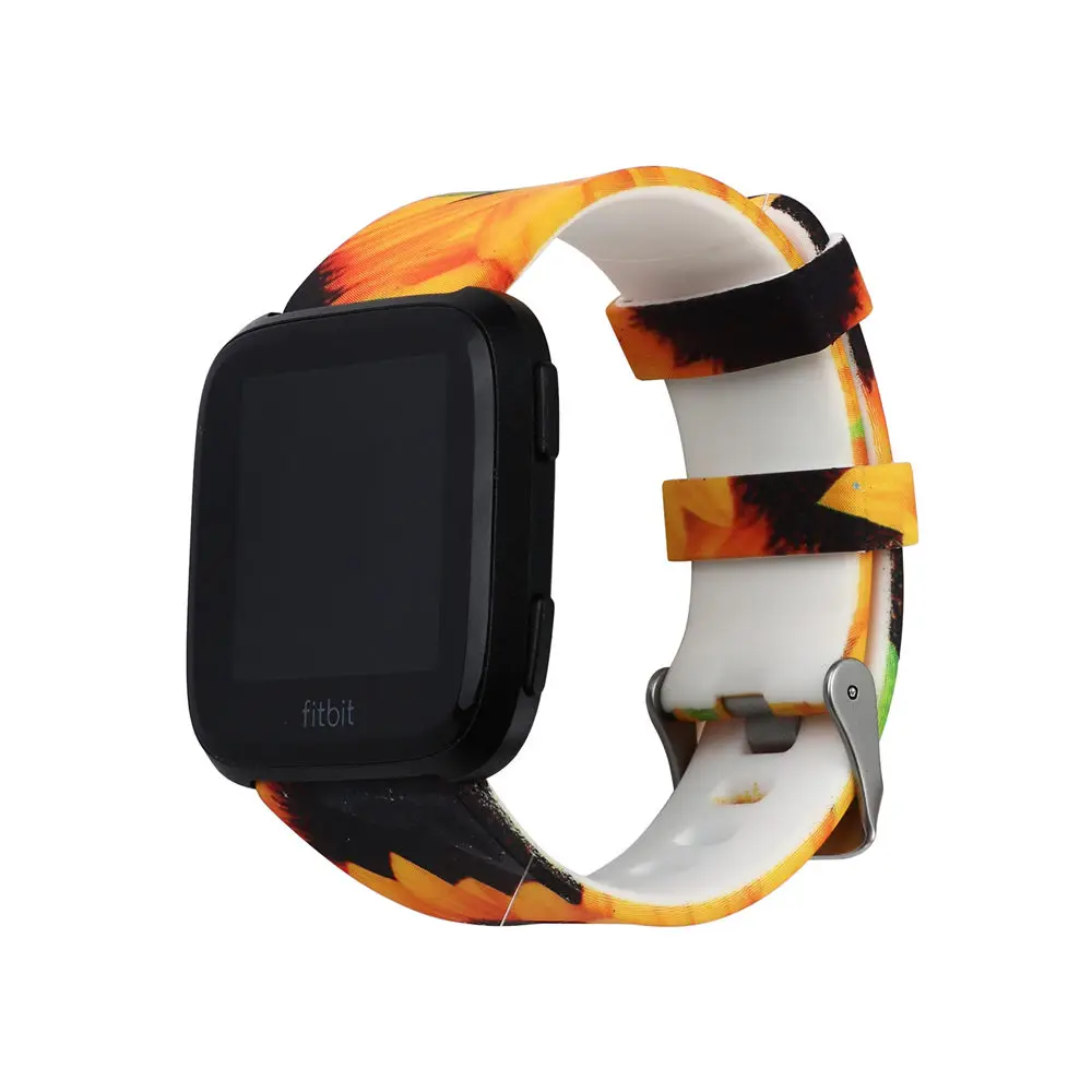 Смотреть band Новая мода передачи воды печати наручные часы ремешок для Fitbit Versa Smart силиконовый ремешок для часов